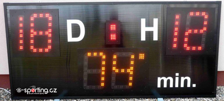 Světelná výsledková tabule DERBY, 0-19 + sada dresů JOMA