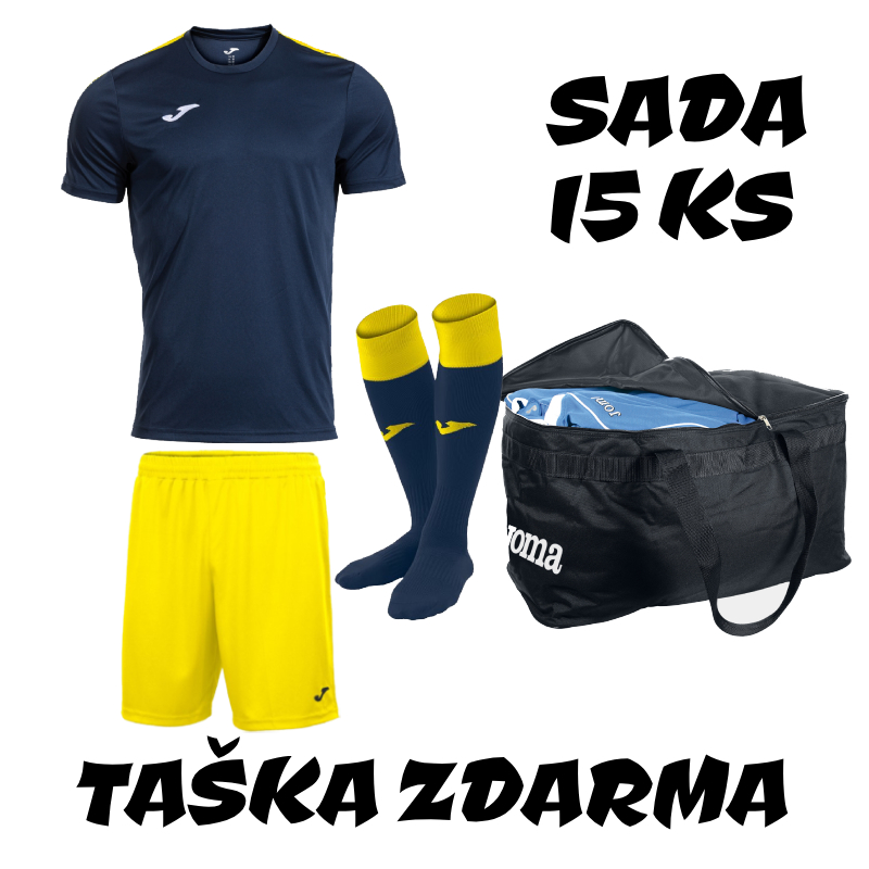 Sada dresů JOMA OLIMPIADA NAVY YELLOW,15 ks + taška JOMA