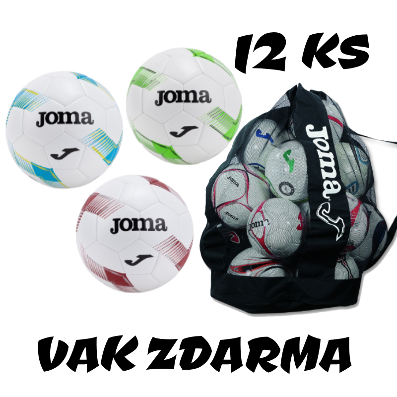 12 x Fotbalový míč JOMA INTER + vak na míče JOMA