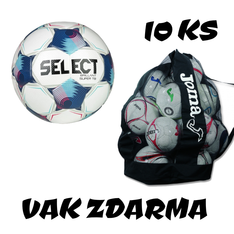 10 x Fotbalový míč Select FB Brillant Super FB +vak na míče JOMA