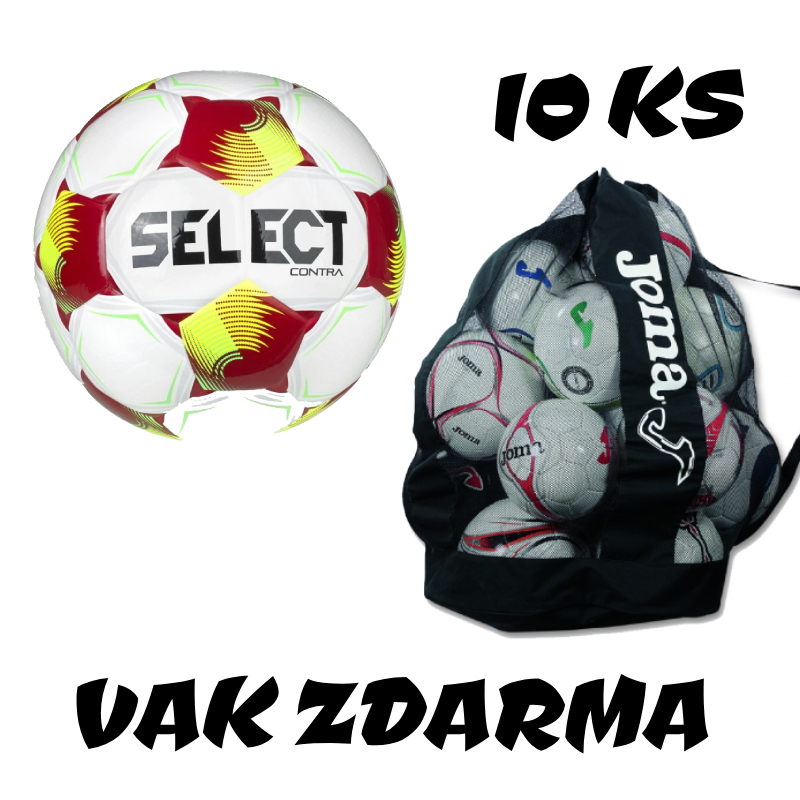 10 x Fotbalový míč Select FB Contra +vak na míče JOMA