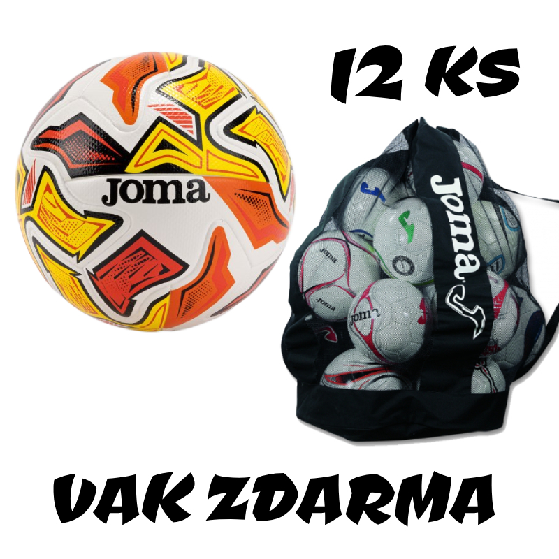 12 x Fotbalový míč JOMA FLAME IV + vak na míče JOMA