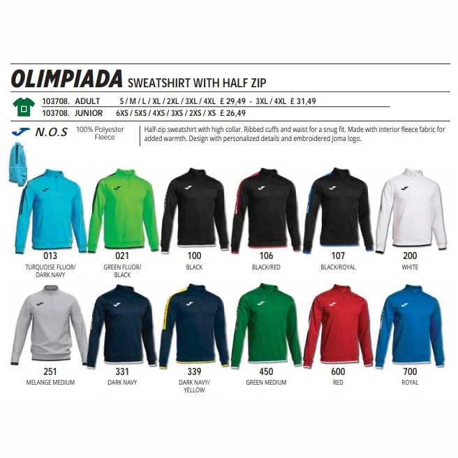 Tréninková mikina JOMA OLIMPIADA 1/2 zip