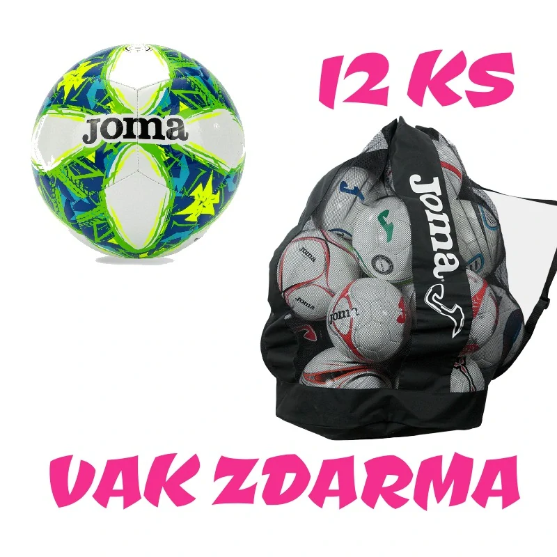 12 x Fotbalový míč JOMA CHALLENGE III + vak na míče JOMA