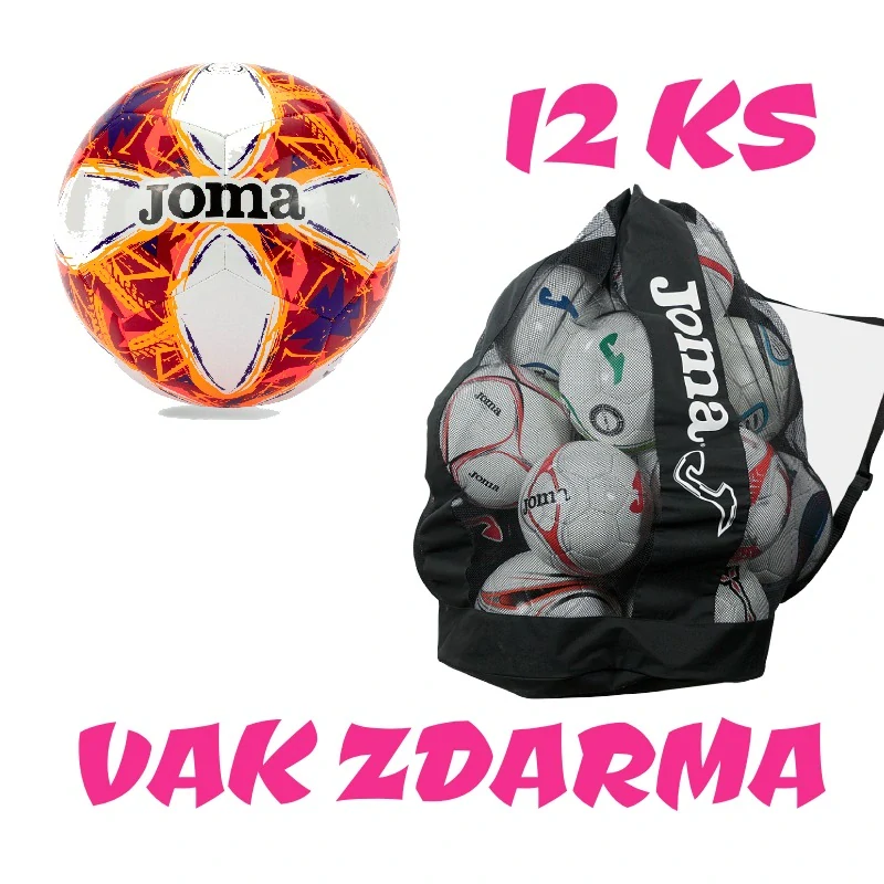 12 x Fotbalový míč JOMA CHALLENGE III + vak na míče JOMA