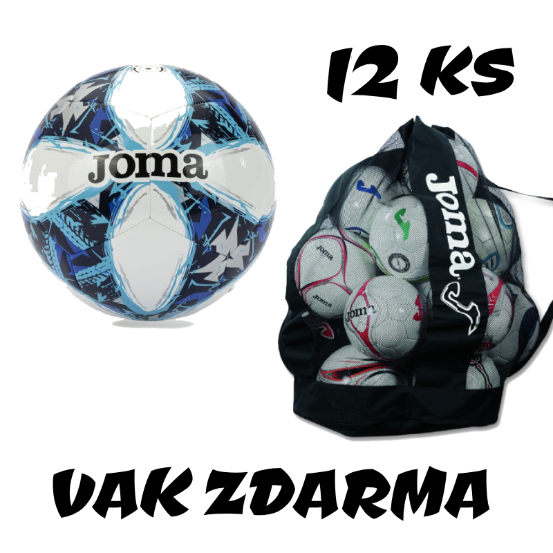 12 x Fotbalový míč JOMA CHALLENGE III + vak na míče JOMA