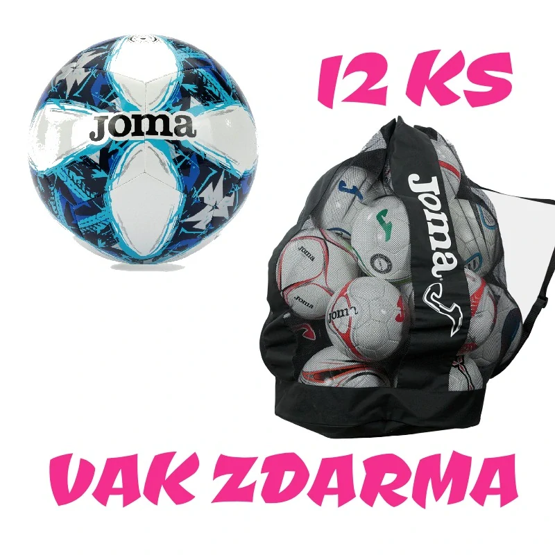 12 x Fotbalový míč JOMA CHALLENGE III + vak na míče JOMA