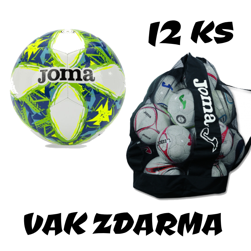 12 x Fotbalový míč JOMA CHALLENGE III + vak na míče JOMA