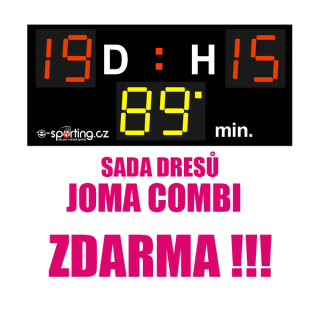 Světelná výsledková tabule DERBY, 0-19 + sada dresů JOMA